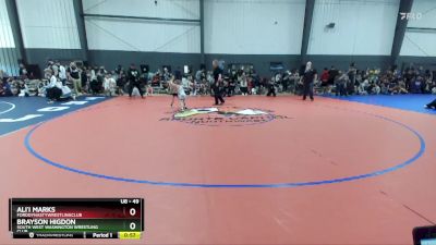 49 lbs Quarterfinal - Ali`i Marks, FordDynastyWrestlingClub vs Brayson Higdon, South West Washington Wrestling Club