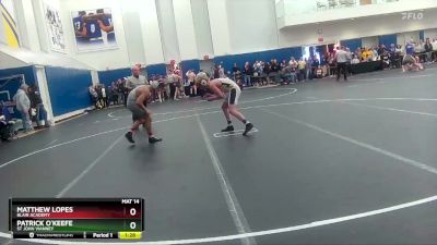 132 lbs Champ. Round 3 - Patrick O`Keefe, St John Vianney vs Matthew Lopes, Blair Academy