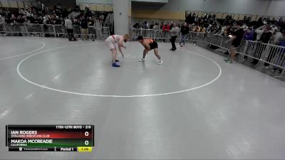 215 lbs Quarterfinal - Ian Rogers, Stallions Wrestling Club vs Makoa McCreadie, California