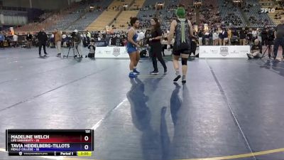 191 lbs Placement Matches (16 Team) - Madeline Welch, Life University vs Tavia Heidelberg-Tillotson, Menlo College