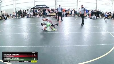 70 lbs Semifinal - Peyton Hannah, Oakside Academy vs Robert Wilson, St Valentine Elementary School