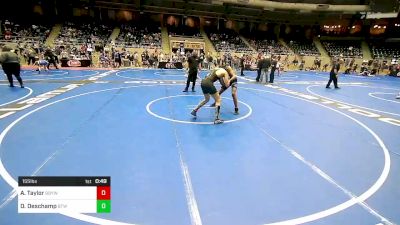 155 lbs Consi Of 4 - Aadin Taylor, Broken Bow Youth Wrestling vs Day'Shawn Deschamp, Blue T Webster