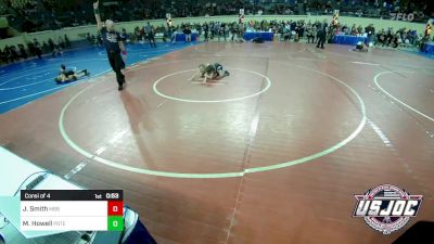 57 lbs Consi Of 4 - Justine Smith, Mighty Bluebirds vs Marleigh Howell, Poteau Youth Wrestling Academy