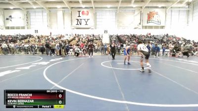 113 lbs 1st Place Match - Rocco Franchi, 5th Round Wrestling vs Kevin Bernazar, Club Not Listed