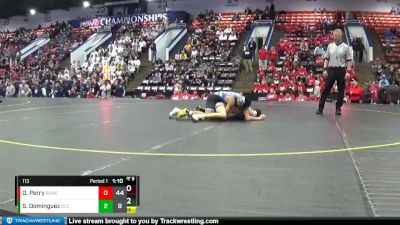 113 lbs Semifinals (8 Team) - Simon Dominguez, Detroit Catholic Central HS vs Owen Perry, Romeo HS