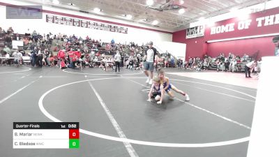 52 lbs Quarterfinal - Bronson Marlar, Newkirk Takedown Club vs Cutter Bledsoe, Woodland Wrestling Club