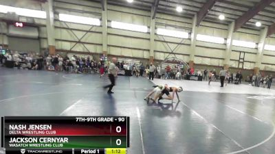 90 lbs Champ. Round 2 - Jackson Cernyar, Wasatch Wrestling Club vs Nash Jensen, Delta Wrestling Club