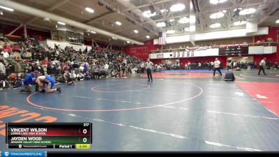 217 lbs Champ. Round 2 - Jayden Wood, Amador Valley High School vs Vincent Wilson, Lower Lake High School