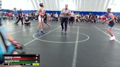 120 lbs Round 5 (8 Team) - Maddox Laymon, CP Elite vs Brandon Buck, Lake WC