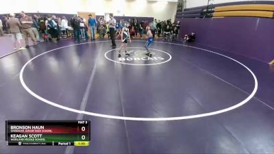 77 lbs 1st Place Match - Keagan Scott, Worland Middle School vs Bronson Haun, Shoshoni Junior High School