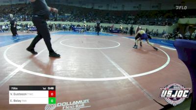 75 lbs Consi Of 8 #1 - Vincent Gustason, Team Tulsa Wrestling Club vs Everett Bolay, Perry Wrestling Academy