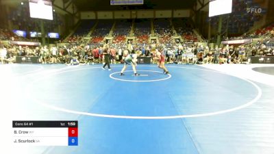 145 lbs Cons 64 #1 - Braxten Crow, Wyoming vs Jake Scurlock, Georgia