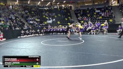 190 lbs Quarterfinal - Ethan Lawson, Lake Mills vs Titus Evans, Nashua-Plainfield