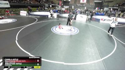 43 lbs Quarterfinal - Sebastian Axtle, California vs Camila Axtle, Wan-Tu-Wazuri Oakland Youth Wrestling Club