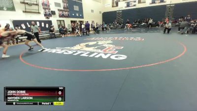 145 lbs Quarterfinal - John Dobie, East Valley (Yakima) vs Hayden Larson, Hermiston