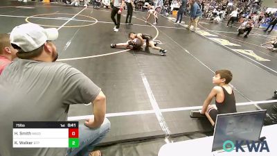 75 lbs Semifinal - Hunter Smith, Wagoner Takedown Club vs Kayden Walker, Tulsa Blue T Panthers