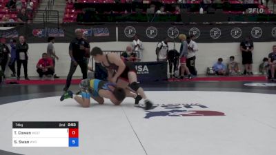 74 kg Rnd Of 64 - Timothy Cowan, West Coast Regional Training Center vs Sloan Swan, Wyoming Wrestling Reg Training Ctr