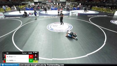 58 lbs Quarterfinal - Landyn Kelly, California vs Angelo Cruz, Mad Dawg Wrestling Club