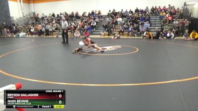 B-15 lbs Cons. Round 1 - Nash Bevans, Solon Wrestling Club vs Bryson Gallagher, LMWC