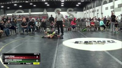 95 lbs Round 3 (8 Team) - LIAM POLK, West Shore Wrestling Club vs Bryson Drennan, Minions Green (GA)