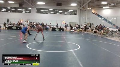 130 lbs Cons. Round 6 - Nik Massaro, St. Joe`s Collegiate Institute vs Landen Davis, Sebolt WA