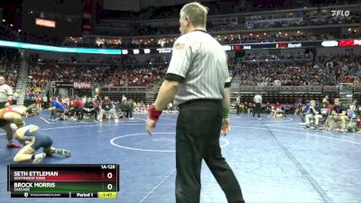 1A-126 lbs Champ. Round 2 - Seth Ettleman, Southwest Iowa vs Brock Morris, Cascade