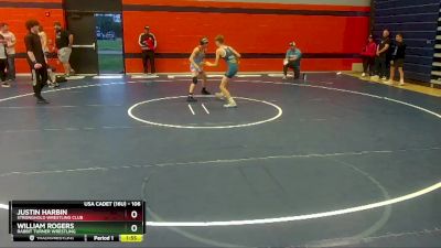 106 lbs Cons. Semi - Justin Harbin, Stronghold Wrestling Club vs William Rogers, Rabbit Turner Wrestling