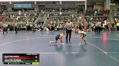 75 lbs Champ. Round 1 - Braxten Sombke, Dakota Boyz Wrestling Club vs Klayton Bates, CWO