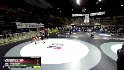 126 lbs Champ. Round 2 - Landon Comstock, Wright Wrestling Academy vs Brett Crowley, Vacaville High School Wrestling