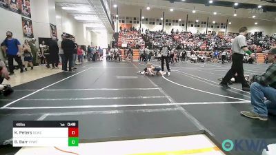 46 lbs Semifinal - Kaysen Peters, Dark Cloud Wrestling Club vs Bodie Barr, Verdigris Youth Wrestling