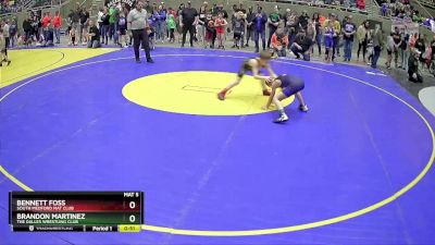 67 lbs Champ. Round 2 - Bennett Foss, South Medford Mat Club vs Brandon Martinez, The Dalles Wrestling Club