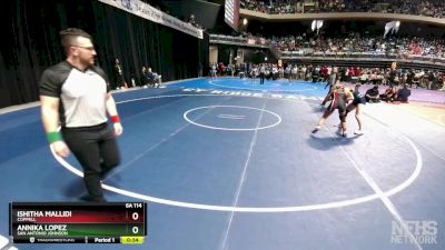 6A 114 lbs Cons. Round 1 - Ishitha Mallidi, Coppell vs Annika Lopez, San Antonio Johnson