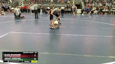 50 lbs Champ. Round 2 - Wesley Hoefling, Siouxland Wrestling Academy vs Blake Splendore, Ubasa Wrestling Academy