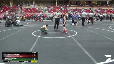 70 lbs Champ. Round 1 - Blaze Passmore, Chase County Wrestling Club vs Jude Verona, TEAM CENTRAL