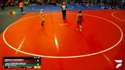 85 lbs Quarterfinal - Lincoln Goodrich, K-M vs Luke Bartholomaus, Red Rock Central