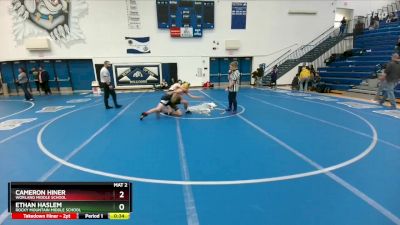 126 lbs 3rd Place Match - Cameron Hiner, Worland Middle School vs Ethan Haslem, Rocky Mountain Middle School