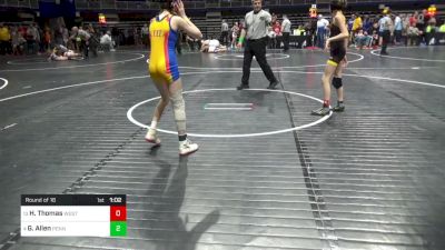 84 lbs Round Of 16 - Harper Thomas, West Allegheny vs Gianna Allen, Penn Trafford