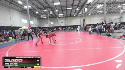 132 lbs 3rd Place Match - Arno Vardanyan, Birmingham Charter High vs Jake Decker, Canyon High School