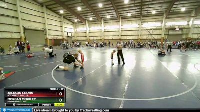 37 lbs Quarterfinal - Morgan Merkley, Uintah Wrestling vs Jackson Colvin, Roy Wrestling Club