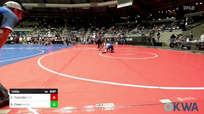 140 lbs Semifinal - Elijah Tolander, Victory Grabbling Club vs Allen Owen, Newkirk Takedown Club