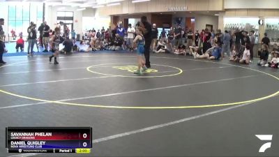 67 lbs Round 3 - Daniel Quigley, NOVA Wrestling Club vs Savannah Phelan, Legacy Dragons