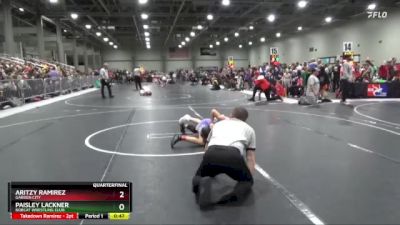 100 lbs Quarterfinal - Paisley Lackner, Bobcat Wrestling Club vs Aritzy Ramirez, Garden City