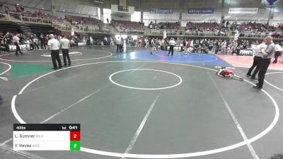 40 lbs Quarterfinal - Liam Sumner, Mile High vs Yoel Reyes, Widefield WC