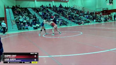 136 lbs 1st Place Match - Audrey Diaz, Pacific University vs Lexie Garza, Eastern Oregon University