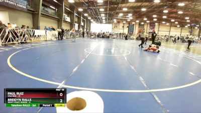 110 lbs Rd# 6- 9:00am Saturday Final Pool - Paul Ruiz, Cali Red vs BREIDYN RALLS, West Coast Riders