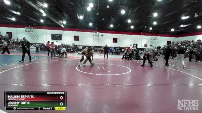 132 lbs Quarterfinal - Malikhi Espiritu, Temecula Valley vs Jeremy Ortiz, San Dimas