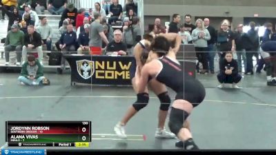 130 lbs Semis & 3rd Wb (16 Team) - Jordynn Robson, Southern Oregon vs Alana Vivas, Menlo