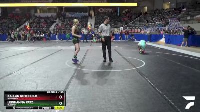 130 lbs Cons. Round 3 - Kallan Rothchild, Wakeeney vs Leighanna Patz, Bullpup