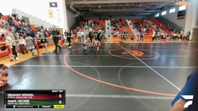 49-53 lbs Round 1 - Graham Wenzel, Powell Wrestling Club vs Hawk Hecker, North Big Horn Rams