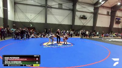 119 lbs Quarterfinal - Kaid Peterson, CNWC Concede Nothing Wrestling Club vs Rayce Schriever, Betterman Elite Wrestling